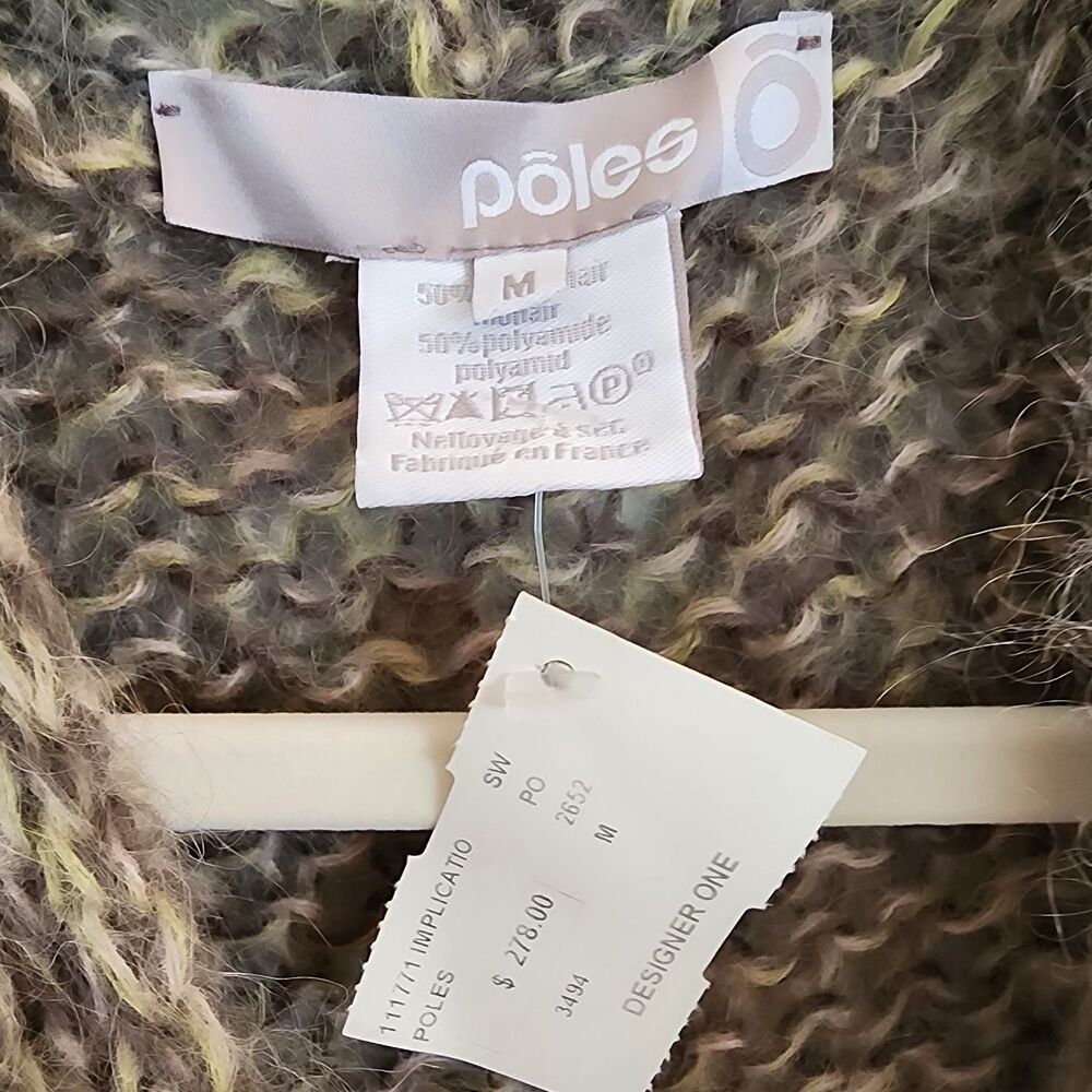 Pôles Maison Montagut France Luxury Mohair Chunky Knit Cardigan NWT Size M‎ - Picture 4 of 6